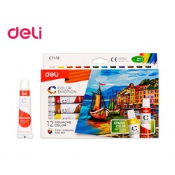 DELI ΤΕΜΠΕΡΑ 12ΧΡΩΜΑΤΑ 12ml COLOR EMOTION DELI ΤΕΜΠΕΡΑ 12ΧΡΩΜΑΤΑ 12ml COLOR EMOTION